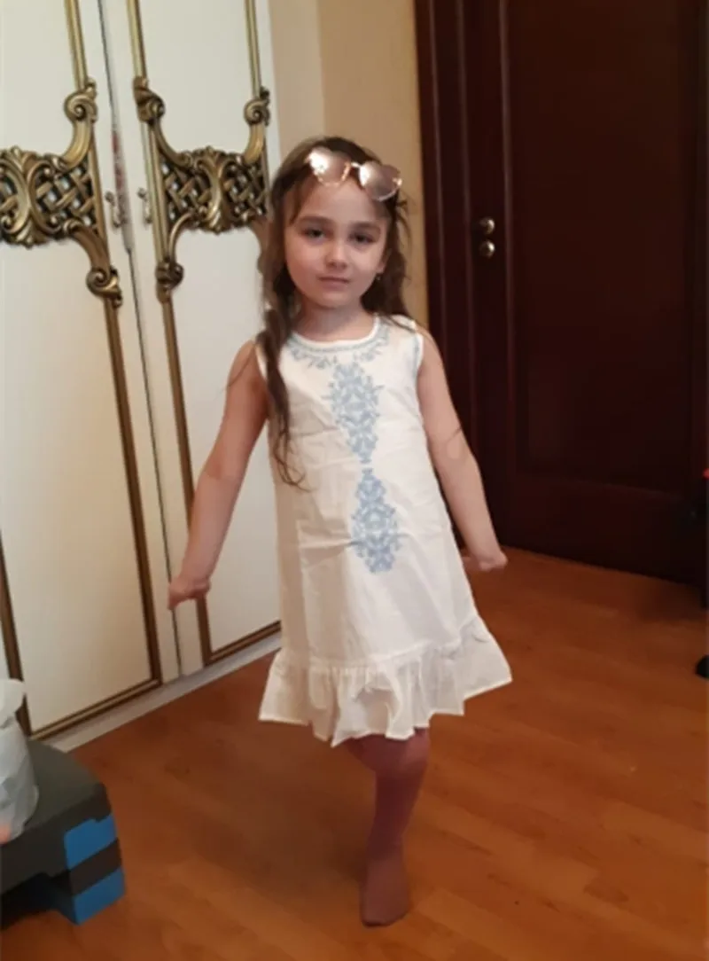 Brief Lace Embroidery Flower Floral Cotton Flounce Tank Sundress Sleeveless Kids Girls Dress 2 3 4 6 8 10 Years girls dress kids clothes