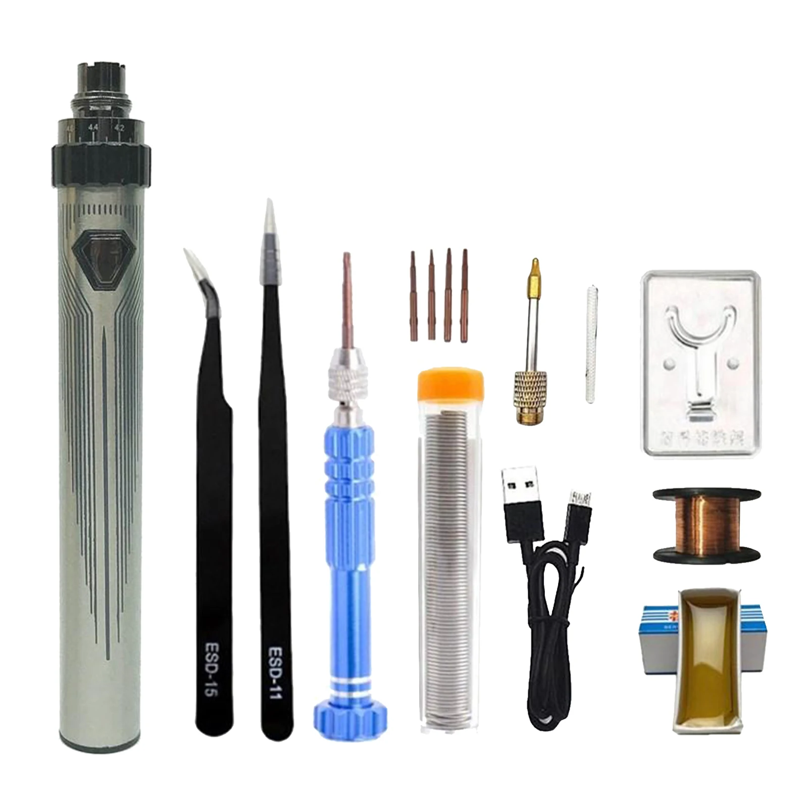 Cordless Electric USB Soldering Iron Pen 5V 15W Mini Tip Button Switch Soldering Welding