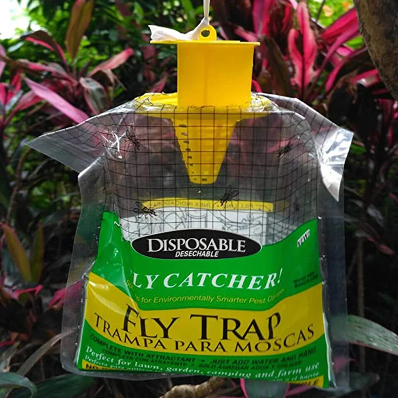Fly Trap Bags Fly Catcher Insect Trap Hanging Bait Bag Catcher for Outdoor Garden Pest fly trap bag