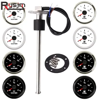 

52mm Boat Car Fuel Level Gauges 0-190ohm 240-33ohm Fuel Level Meters Marine Water Level gauge Sensor Sender Unit for yacht 9-32V