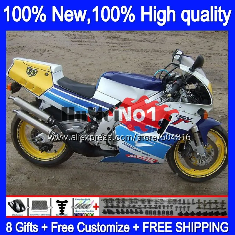 Корпус для SUZUKI RGV 250 VJ22 RGVT250 SAPC VJ23 42MC. 99 белого и синего цвета RGV-250 VJ 23 RGV250 1995 1996 1997 1998 95 96 97 98 обтекатель
