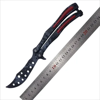 

Stainless Steel Folding Knife Outdoor Knife Competition Knif Training Practice Butterfly Style New Colorful Dull Blade Knife
