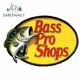 

EARLFAMILY 13cm x 8.8cm For Bass Pro Shops Car Stickers Personality Fine Decal Occlusion Scratch Sunscreen Decoration
