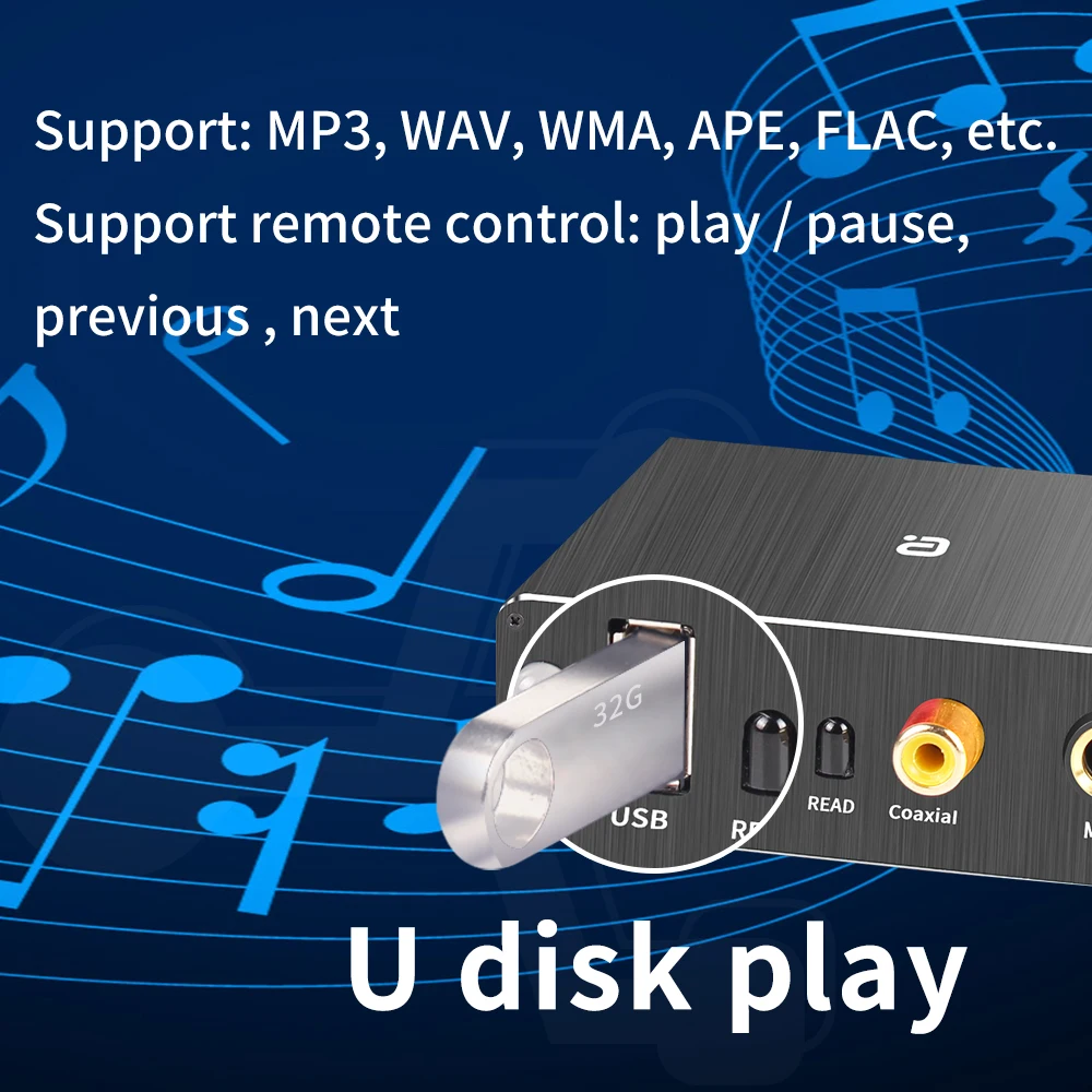 DAC декодер адаптер Bluetooth 5 0 приемник Аудио Amp u диск плеер KTV микрофон оптический