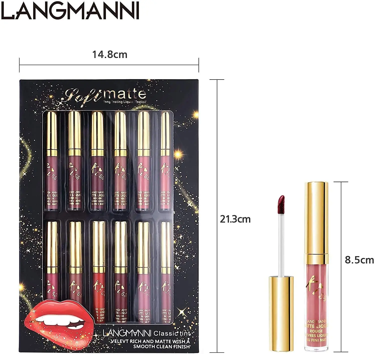 Batom à Prova Sexy Cores Batom Líquido Aveludado Conjunto Dwaterproof Água Hidratante Cosméticos Batons Matte Nude Kit 12 1 High Quality Beleza e saúde