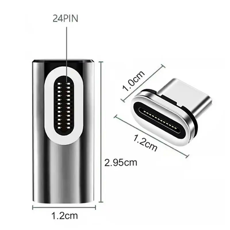 Magnetic USB C Adapter 24Pin Type C PD 100W Fast Charging Connector For Macbook Air Pro For Thunderbolt 3 40Gbp/s Converter type c to iphone converter Adapters & Converters