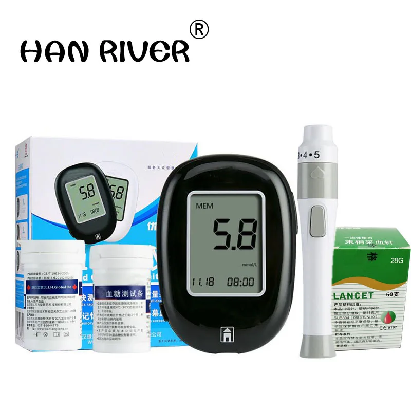 Бытовой глюкометр HANRIVER автоматическое измерение уровня сахара в - Цена: 657,95 - 1 655,44 руб.