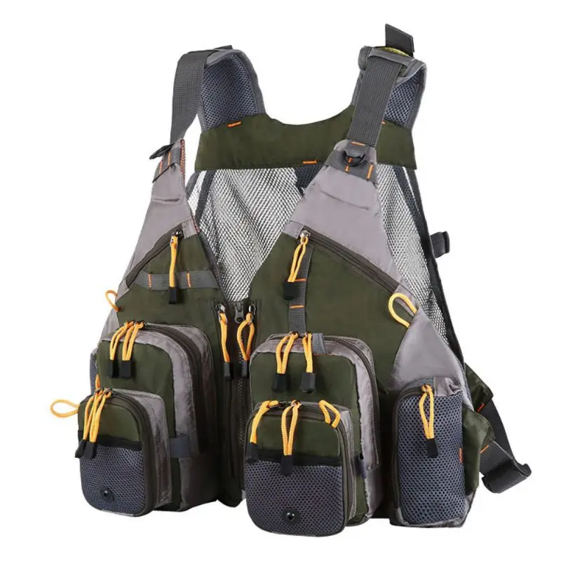 

Adjustable Breathable Sport Fishing Vest Multi-pocket Mesh Vest Backpacks For Fishing Hunting Photography