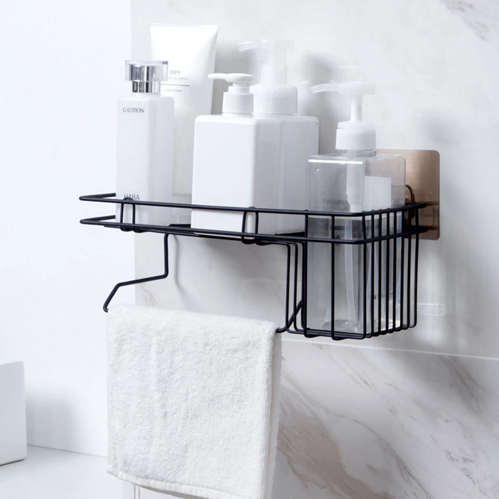 Iron free punching rack bathroom wash toilet wall hanging storage shelf towel wx1061638 | Обустройство дома