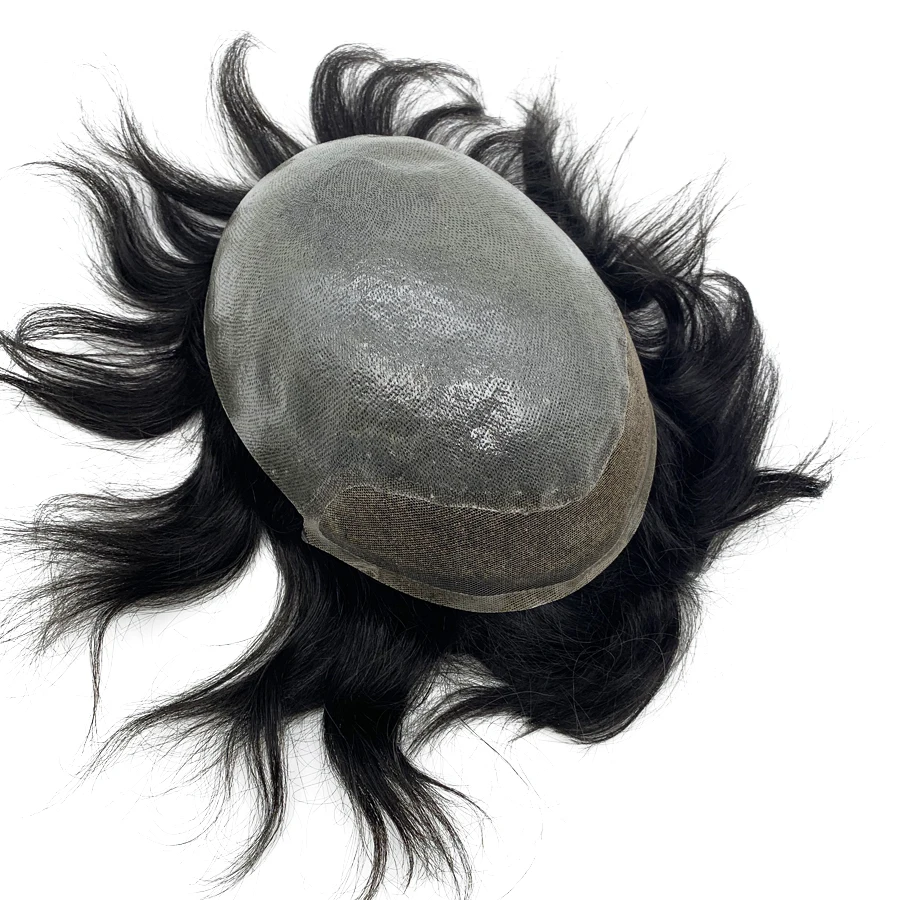 В наличии мужской парик для волос Bio Hair отбеленный с узлом и кружевной передней