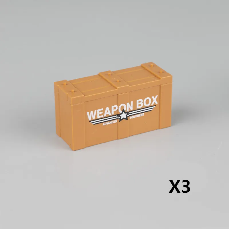 Brown-3pcs Военный комплект для ухода за оружием строительные блоки WW2 город армейские фигурки в сборе SWAT Box кирпич MOC Аксессуары Детская Подарочная игрушка C134 - Цвет: Brown-3pcs