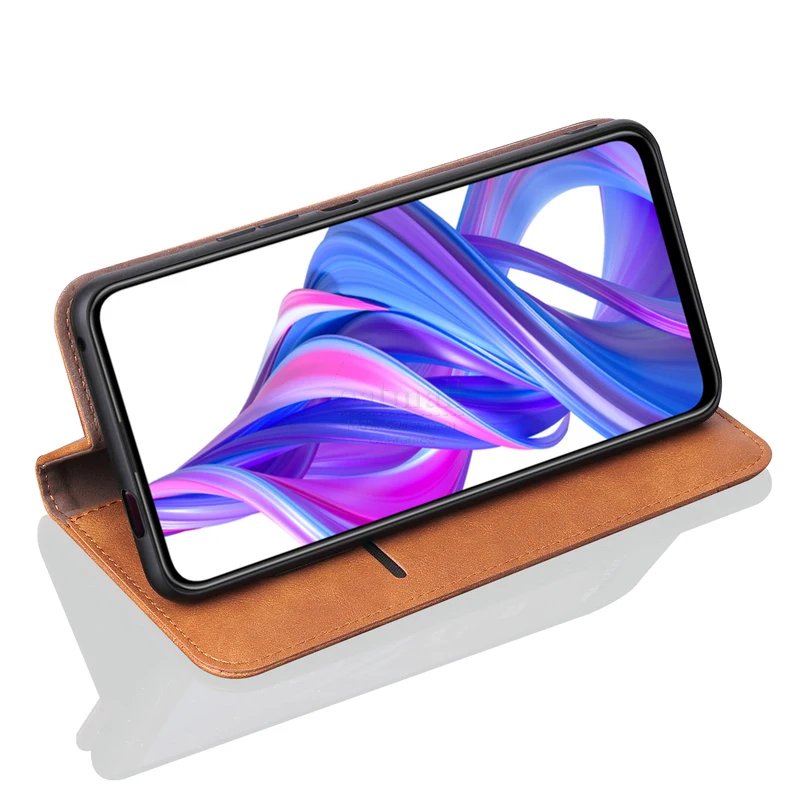 Роскошный тонкий кожаный флип чехол в стиле ретро для Huawei Honor 9X кошелек с
