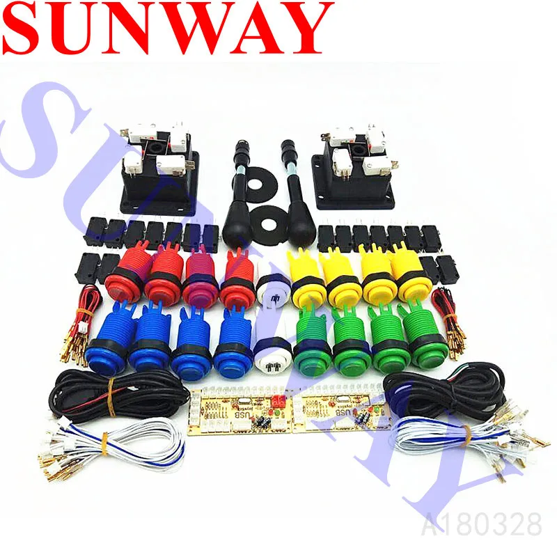 

Arcade Joystick DIY Kit Zero Delay Arcade USB Encoder To PC Happ Style Joystick American style Push Buttons For Jamma Mame