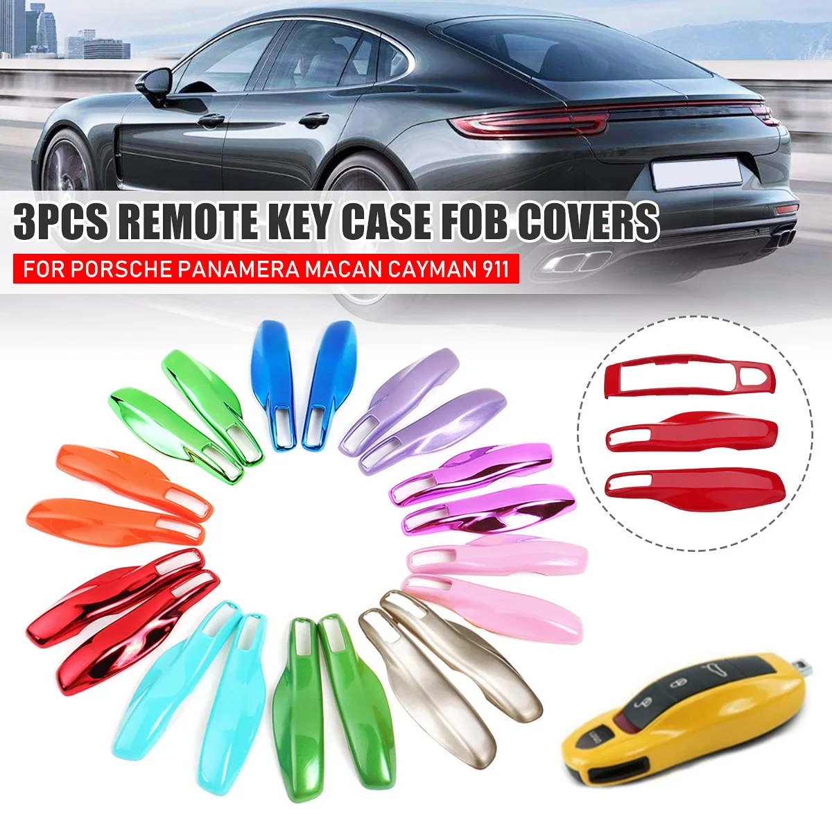 3 шт. коричневый автомобильный чехол с дистанционным управлением для Porsche Panamera
