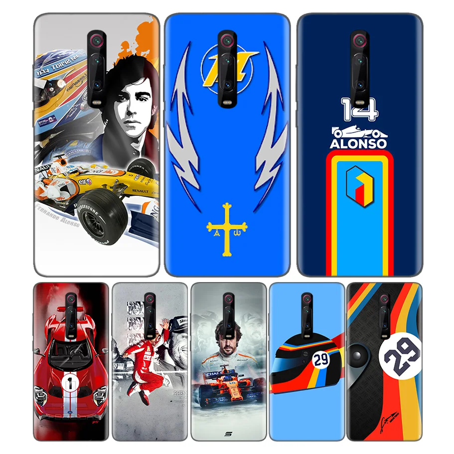 

Black Soft Silicone Bag Cover Case for Xiaomi Mi 9T CC9 Redmi 4 4X 5 6 6A 7 7A Note Plus K20 Pro F1 Tampa Fall Fernando Alonso