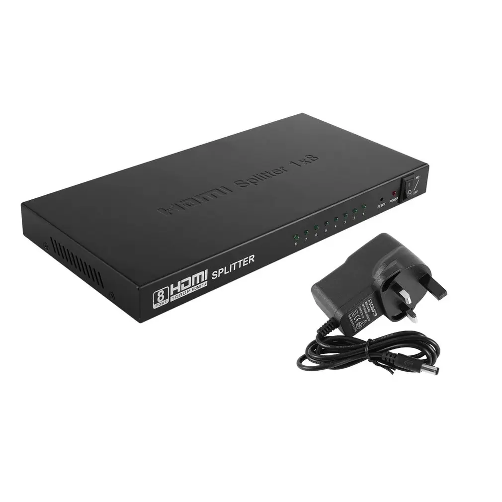 

8 Port HDMI Video Splitter Audio Amplifier 3D Full HD 1080p 1 In to 8 Out HDMI Hub Box Switcher For HDTV Projector PC Monitor