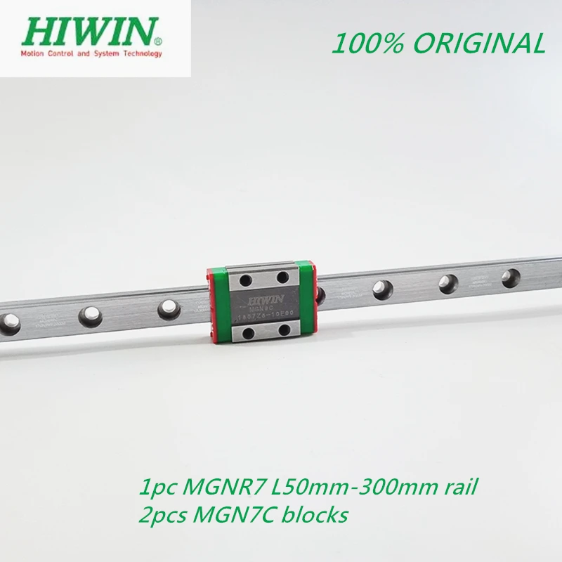 Hiwin 2 шт. MGN7C линейный блок перевозки для 1pc линейные направляющие MGNR7 50/100/150/200/250/300 мм Рельс ЧПУ 3D-принтеры