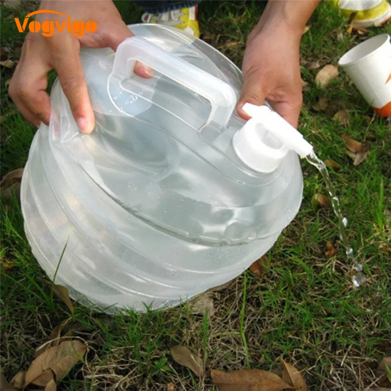 5L 10L 15L Foldable Water Carrier Container Portable Outdoor Water Bucket Collapsible With Tap Camping Pump Bottle