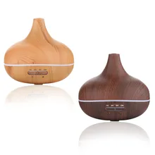 Дерево зерна благовоний горелки 300 мл ароматерапия эфирные масла диффузор туман Прохладный 7 светодиодный Ароматические горелки с функцией увлажнителя