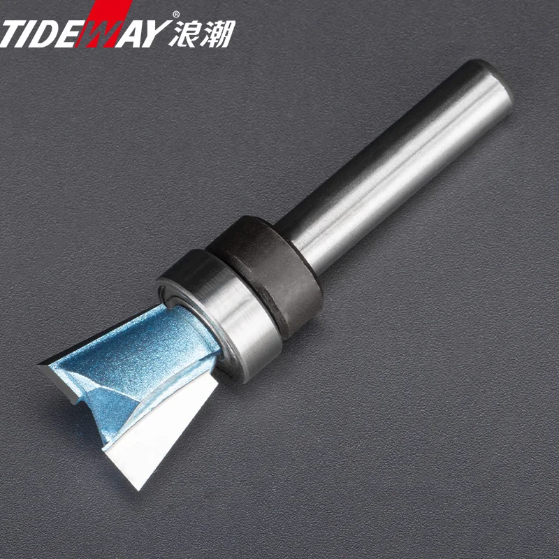 TIDEWAY Tungsten Carbide Steel Dovetail Router Bits Bearing Dovetail Groove Tenon Woodworking Milling Cutter 1/4 Inch Shank