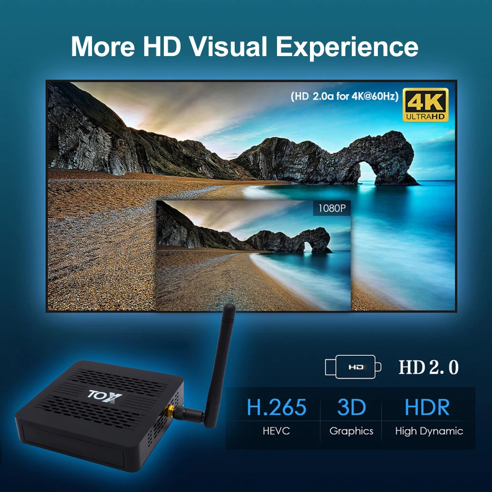 Caixa de tv Android Inteligente 1 Tvbox 4gb 32gb Amlogic S905x3 Wifi 1000m bt 4k Media Player Suporte Dolby Atmos Áudio Tox1 9 Tox - Image 6