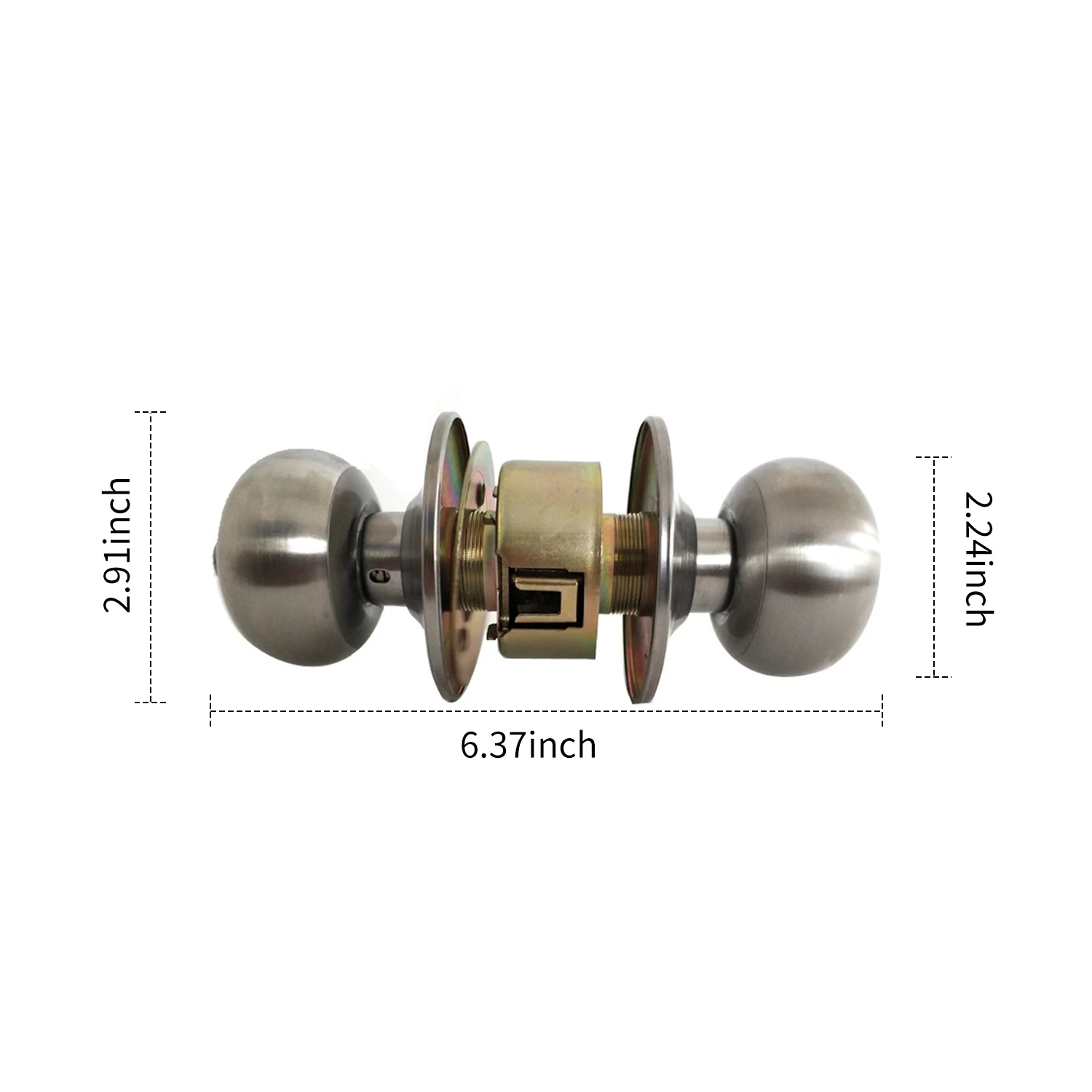 Дверная ручка с замочком, круглый шар, стиль уединения, для спальни, ванной комнаты, ручка с замочком, набор дверных ручек из нержавеющей стали, Замочная дверная ручка - Color: 2