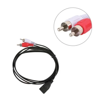 

Dual 2 RCA Male Video Extension Cable To USB Female A Composite Adapter 1.5m 1pc