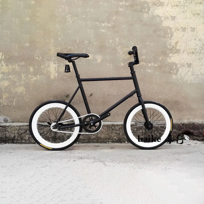 20 inch fixed gear bike Single speed Retro Bike fixie bike vintage sliver bicycle frame mini vinbicycle with sliver basket