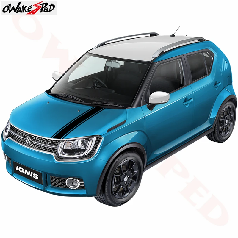 Для suzuki ignis Bonnet Stripes наклейка автомобиль капот двигатель Обложка Декор Наклейка s Спорт Стиль на Автомобильный кузов виниловый наклейки