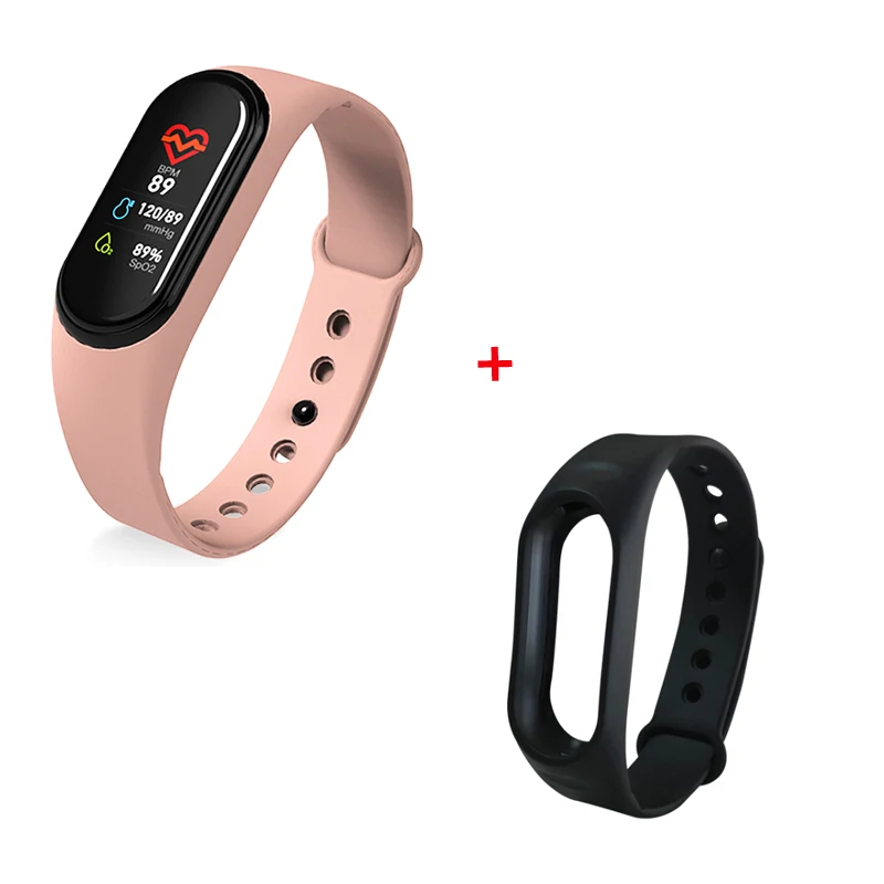 LYKRY, мужские Смарт-часы с монитором сердечного ритма, кровяного давления, фитнес-часы, трекер сна, напоминание, умные часы для женщин, часы - Цвет: Pink Plus Strap