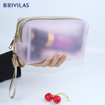 

Brivilas waterproof cosmetic bag for women travel organizer makeup bag make up fashion purse toiletry bag transparent wash new
