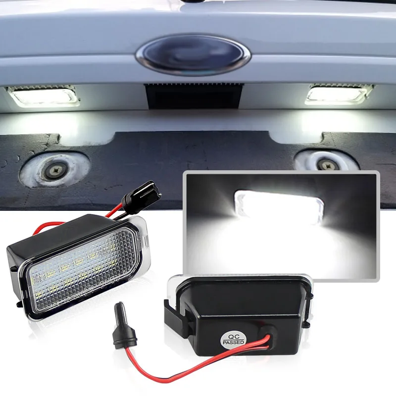 2Pcs License Plate Light for Ford KUGA S MAX MONDEO MK4 MK5 MK2 FIESTA 2008- FOCUS ABS Plastic 12V LED Number Signal Light led car lights