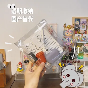 

New Style PVC Transparent Wire Wound Storgage Bag Stationery Skin Care Products Portable Carrying-Information Bill Storage Bag S