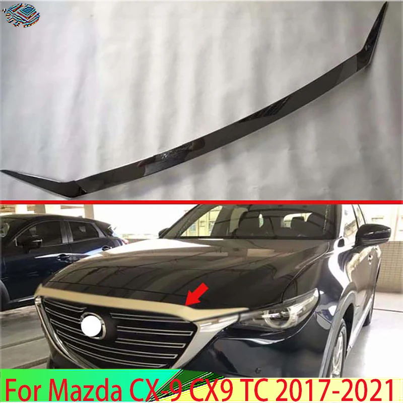 

For Mazda CX-9 CX9 TC 2017-2021 Car Accessories ABS Chrome Mirror Surface Front Hood Bonnet Grill Grille Bumper Lip Mesh Trim