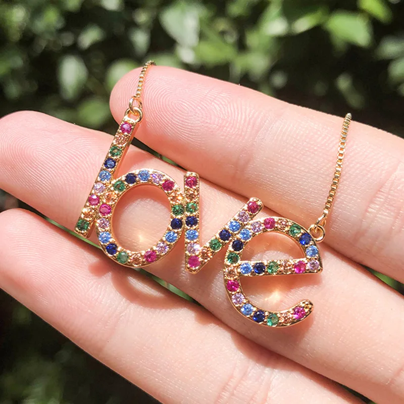 Multicolor LOVE Necklace Image 4