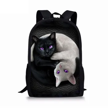 

Custom made 3D Mysterious cat Printing School Bags for Girls Boys Children School Backpack Primary Book Bag Kids Backpack