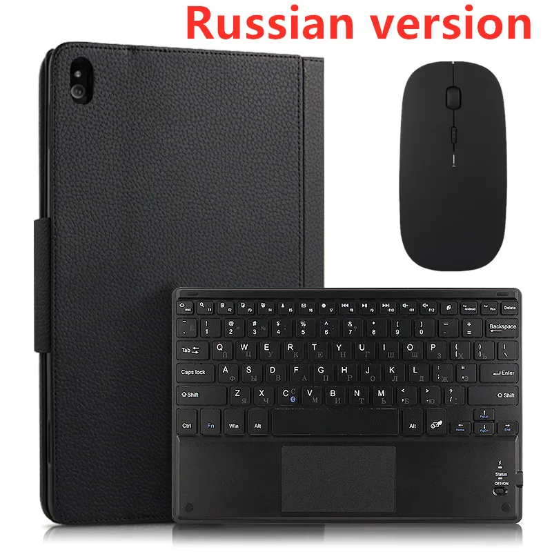 black mouse Russian Чехол для lenovo Tab P10 10,1 TB-X705L, Беспроводная Bluetooth клавиатура, защитный чехол из искусственной кожи TB X705L TB-X705F 10,", чехол для планшета - Цвет: black mouse Russian