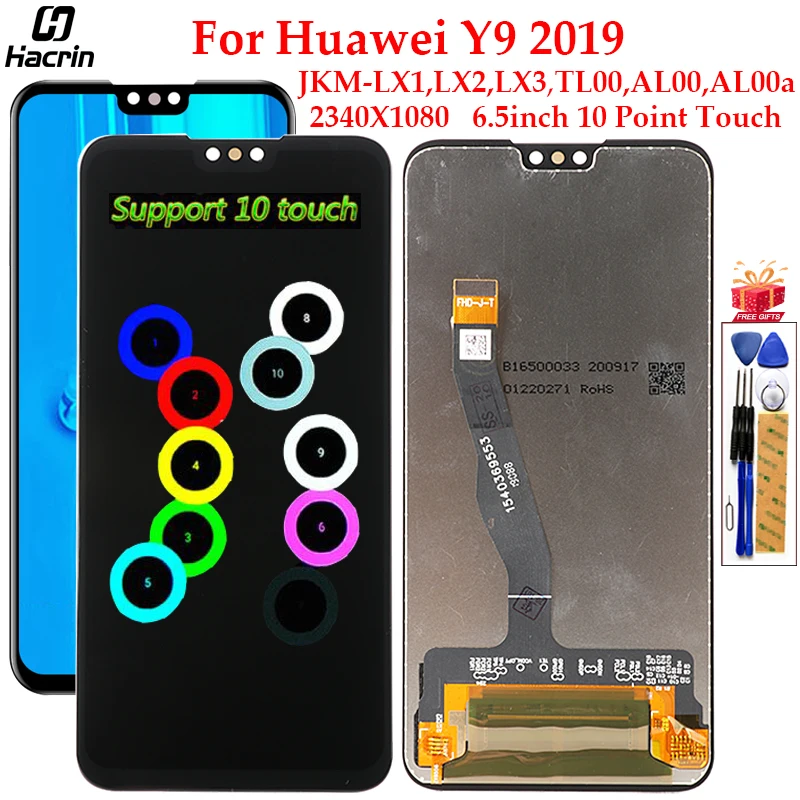 

Display For Huawei Y9 2019 JKM-LX1 LX2 LX3 LCD Dispaly Touch Screen Digitizer Assembly Replacement For Huawei Y9 2019 Screen