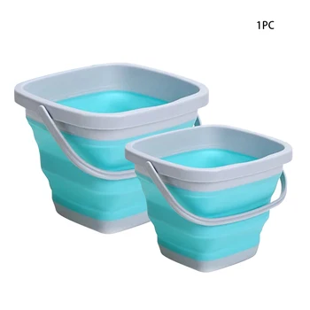 

Car Wash Outdoor Fishing Square Round Garbage Storage Container Travel Portable Silicone Folding Bucket With Handle Bathroom