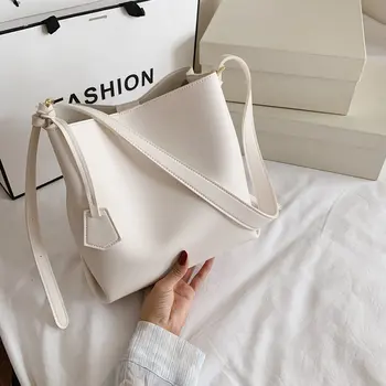 

Small PU Leather Bucket Bags for Women 2020 Winter Solid Color Shoulder Handbags Female Travel Lady Fashion Branded Hand Bag