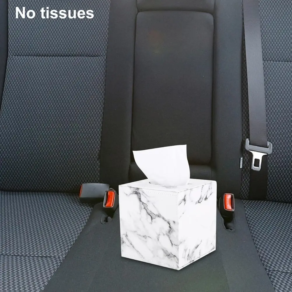 Nordic Fashion Marble Pattern High-quality PU Leather Drawer Box Rectangular Paper Box Household Leather Tissue Napkin Holder 4