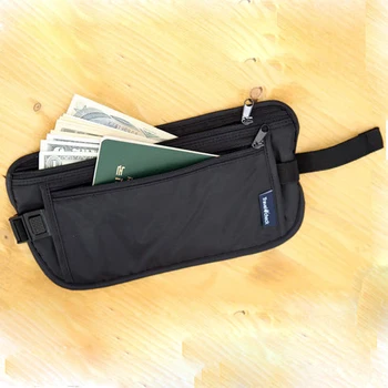 

200PCS/lot Wholesale Travel Storage Bag Money Security Coin Purse Waist Bag Card Passport Tickets Waist Pouch