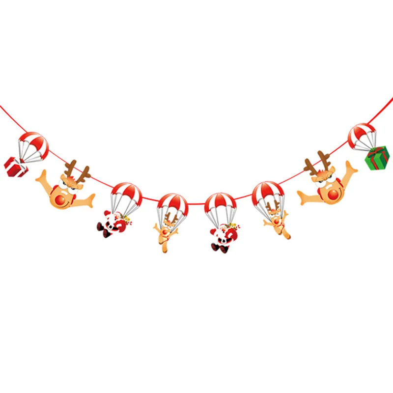 Счастливого Рождества баннеры украшения для рождественской вечеринки гирлянды "сделай сам" Рождественский лось флаги Санта-Клауса новогодние поставки - Цвет: 04