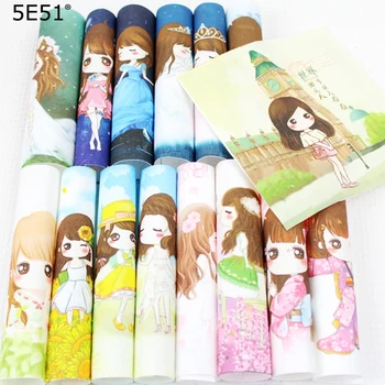 

DIY Handmade cloth Hand dyed fabrics cotton and linen/cartoon printed 15cm