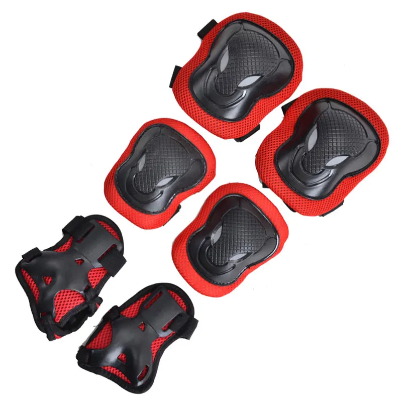 Black red Скейтборд Велоспорт катание безопасность наряды колено локоть руки защиты Pad набор - Цвет: Black red