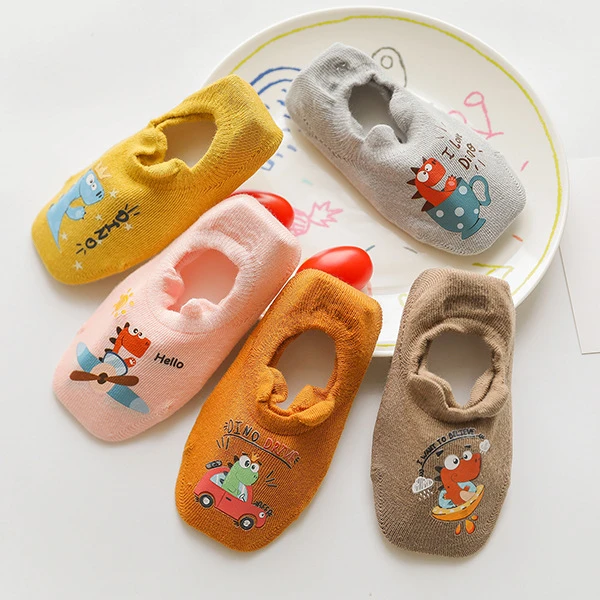 

5 Pair Short Anti-slip Newborn Kids For Hildren's Socks Boy Boat New Born Baby Girl Cotton Rubber Anti Slip Floor Sock