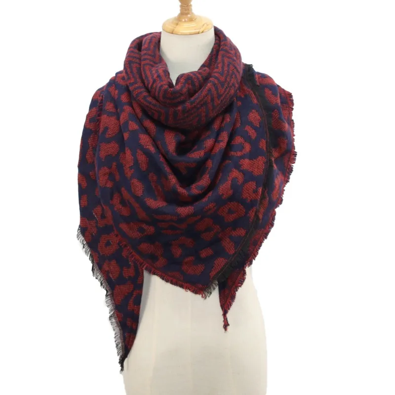 Горячая Распродажа стиль осень и зима искусственный кашемир леопардовый узор цветочный треугольный шарф шаль