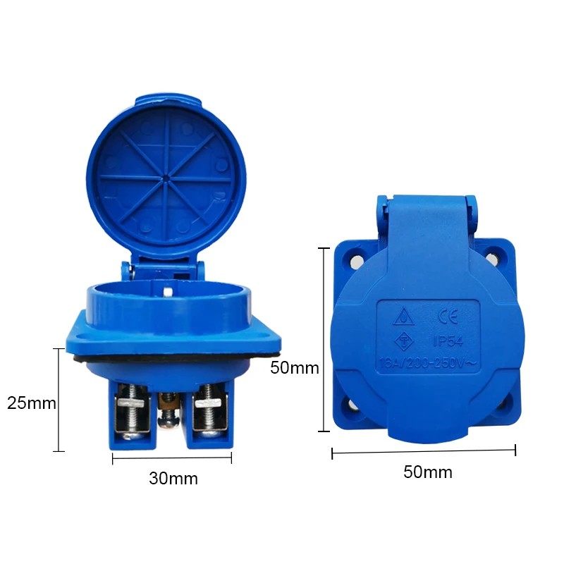     EU   IP54  AC ܼƮ Rewireable ÷  Ŀ 16A 250V