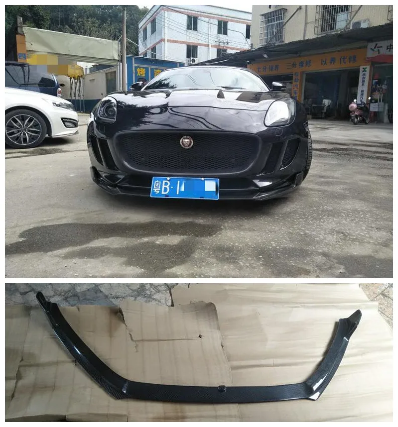 

High quality Carbon Fiber Car Bumper Front Lip Protector Fits For Jaguar F-TYPE 2014 2015 2016 2017 2018 2019