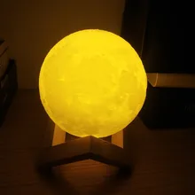 3D принт Перезаряжаемые Луна USB светильник сенсорный выключатель 2 цвета луна светильник на Рождество/Подарки на год 8 см; 10 см; 12 см/15 см/18 см/20 см